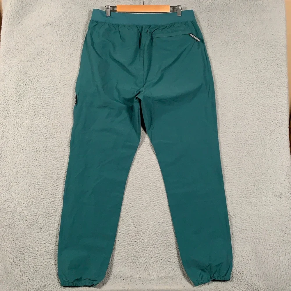 Alo Yoga High-Performance Track Pants Men XL Teal Green Reflective Jogger Active